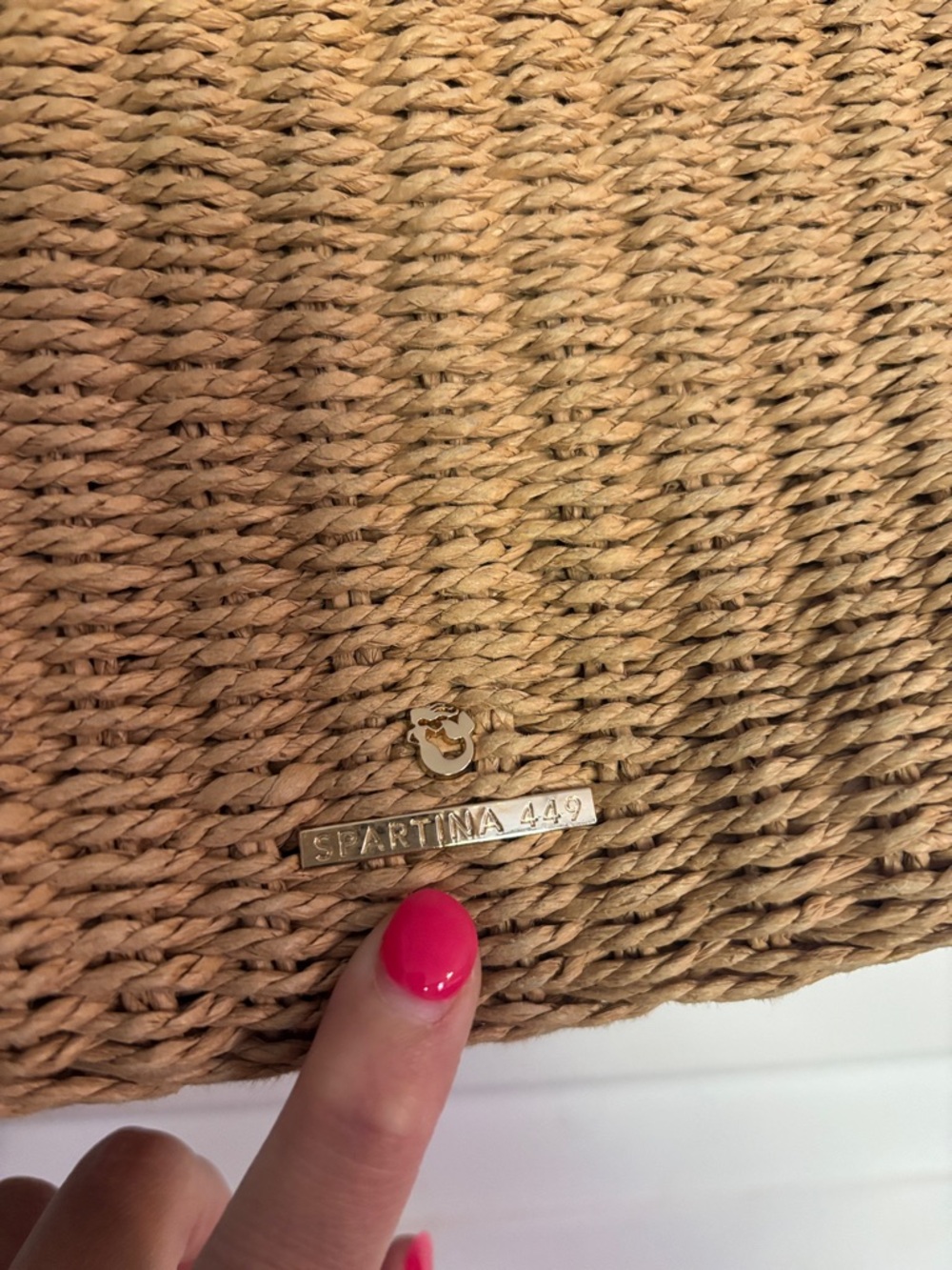 Woven Tan Tote Bag with Wooden Handles - Women Bags - Picture 2 of 5